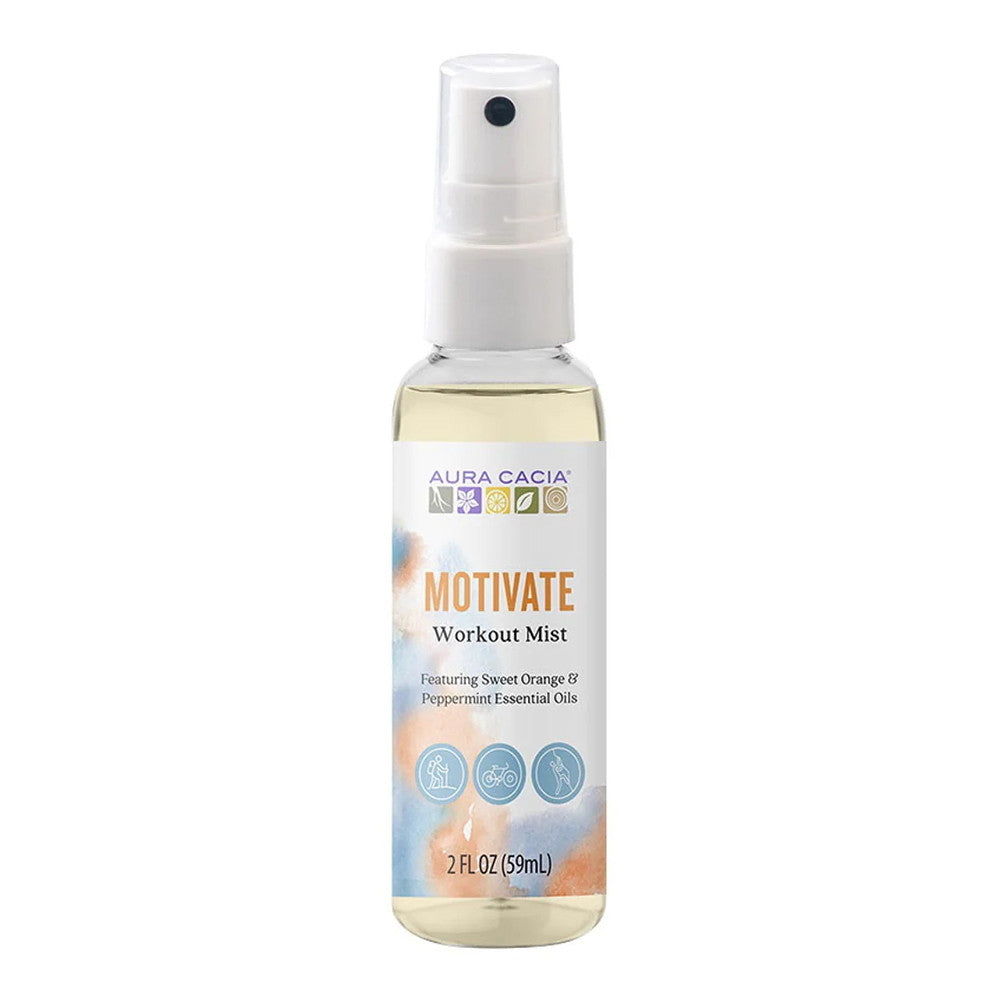 Aura Cacia Motivated Workout Mist, Sweet Orange and Peppermint Essential Oil, 2 Oz